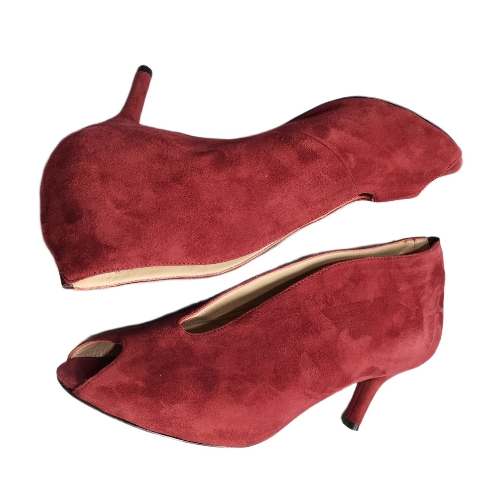 Amalfi Rangoni Fabiola Pump Heels Womens US 8M Red Peep Toe Partywear Slip On